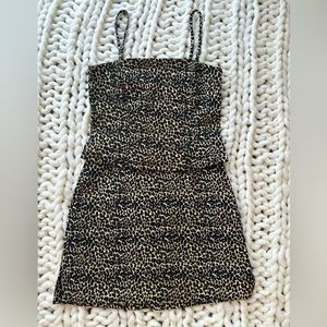 Rampage Animal Print Mini Dress Skirt Set Size 9 Bodycon Leopard Mini Dress
